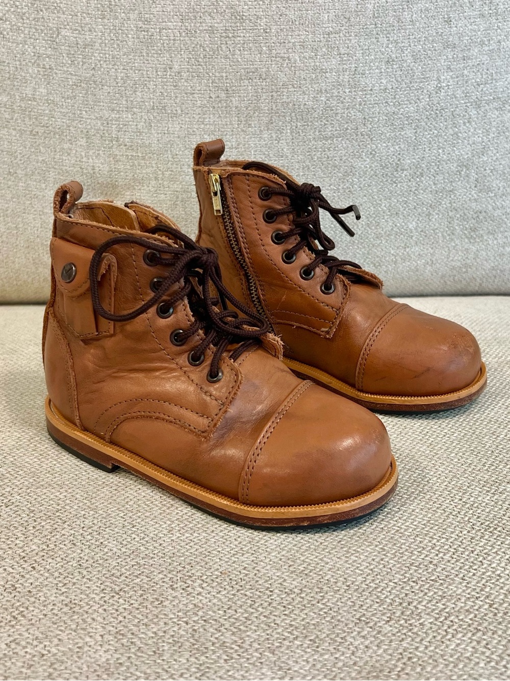 Mikoleon Heirloom Luxe Size 26 (9.5US) Full-Grain Leather YKK Zipper Boots Brown